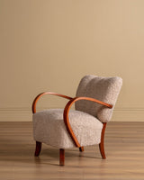 Pair of Halabala H - 237 Lounge Chair in Curly Boucle, 1950s - Lone Fox