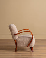 Pair of Halabala H - 237 Lounge Chair in Curly Boucle, 1950s - Lone Fox