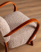 Pair of Halabala H - 237 Lounge Chair in Curly Boucle, 1950s - Lone Fox