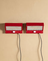 Pair of Hans-Agne Jakobsson "Elidus" Bedside Lamps in Red Lacquer, Sweden, 1970s - Lone Fox