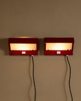 Pair of Hans-Agne Jakobsson "Elidus" Bedside Lamps in Red Lacquer, Sweden, 1970s - Lone Fox