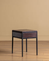 Pair of Iron & Leather End Tables Manner of Jean-Michel Frank, Europe, 1980's - Lone Fox