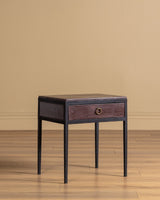Pair of Iron & Leather End Tables Manner of Jean-Michel Frank, Europe, 1980's - Lone Fox