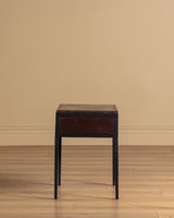 Pair of Iron & Leather End Tables Manner of Jean-Michel Frank, Europe, 1980's - Lone Fox