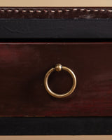 Pair of Iron & Leather End Tables Manner of Jean-Michel Frank, Europe, 1980's - Lone Fox