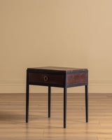 Pair of Iron & Leather End Tables Manner of Jean-Michel Frank, Europe, 1980's - Lone Fox