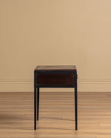Pair of Iron & Leather End Tables Manner of Jean-Michel Frank, Europe, 1980's - Lone Fox