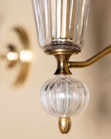 Pair of Italian Fluted Murano Glass Wall Sconces, 1960s - Lone Fox