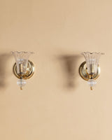 Pair of Italian Fluted Murano Glass Wall Sconces, 1960s - Lone Fox