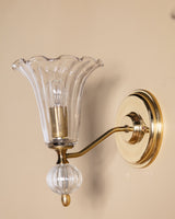 Pair of Italian Fluted Murano Glass Wall Sconces, 1960s - Lone Fox