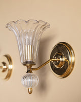 Pair of Italian Fluted Murano Glass Wall Sconces, 1960s - Lone Fox