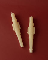Pair of Ivory Nutcracker Taper Candles - Lone Fox