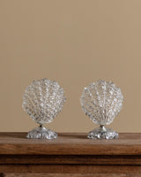 Pair of Murano Glass Shell Table Lamps by Barovier e Toso, Italy, 1950's - Lone Fox