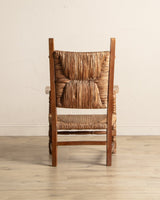 Pair of Oversized Dutch Oak & Rush Armchairs, 1950's - Lone Fox