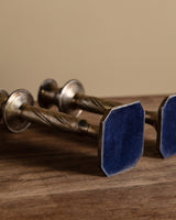 Pair of Oxidized Silver Twisted Taper Holders - Lone Fox