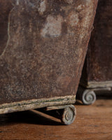 Pair of Patinated Iron Scroll Footed Planters, France, 1930's - Lone Fox
