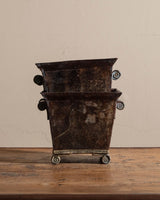 Pair of Patinated Iron Scroll Footed Planters, France, 1930's - Lone Fox