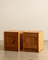 Pair of Pine Box Nightstands, Sweden, 1970's - Lone Fox