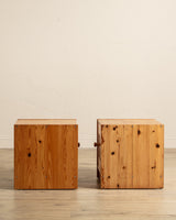 Pair of Pine Box Nightstands, Sweden, 1970's - Lone Fox