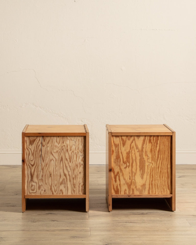 Pair of Pine Box Nightstands, Sweden, 1970's - Lone Fox