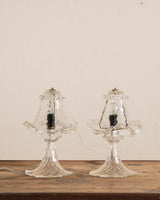 Pair of Ruffle Edge Murano Glass Table Lamps, Italy, 1980's - Lone Fox