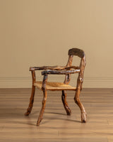 Pair of Rustic Branch & Woven Rush Armchairs, France, 1970's - Lone Fox