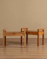 Pair of Scandinavian Oak Side Tables with Diamond Inlay, 1960s - Lone Fox