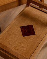 Pair of Scandinavian Oak Side Tables with Diamond Inlay, 1960s - Lone Fox