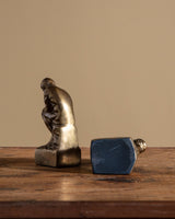Pair of Solid Brass Thinking Man Bookends - Lone Fox