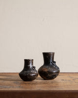 Pair of Studio Pottery Bud Vases w/ Frogs - Lone Fox