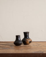 Pair of Studio Pottery Bud Vases w/ Frogs - Lone Fox