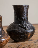 Pair of Studio Pottery Bud Vases w/ Frogs - Lone Fox