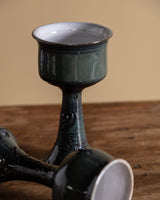 Pair of Studio Pottery Teal Goblets, USA, 1970's - Lone Fox