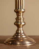 Pair of Tall Brass Pillar Column Candleholders, 1960s - Lone Fox