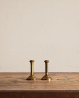 Pair of Tiny Simple Brass Taper Holders, France, 1960's - Lone Fox