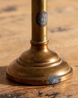 Pair of Tiny Twisted Brass Taper Holders, France, 1950's - Lone Fox