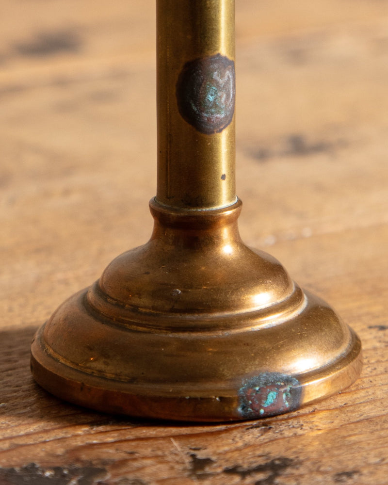 Pair of Tiny Twisted Brass Taper Holders, France, 1950's - Lone Fox