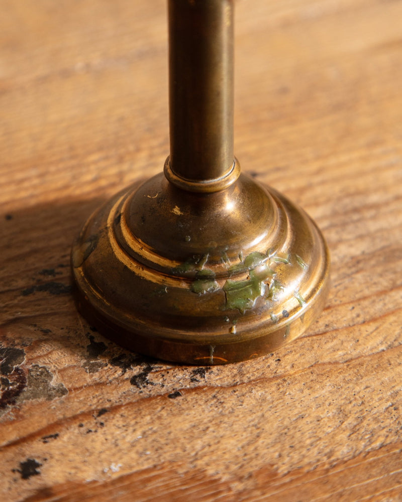 Pair of Tiny Twisted Brass Taper Holders, France, 1950's - Lone Fox