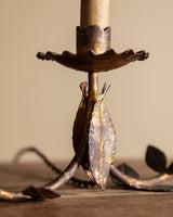 Pair of Tole Leaf Candelabra Table Lamps, France, 1900's - Lone Fox