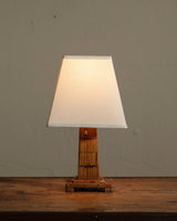 Pair of Tramp Art Matchstick Lamps w/ Box Shades, 1940's - Lone Fox