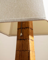 Pair of Tramp Art Matchstick Lamps w/ Box Shades, 1940's - Lone Fox