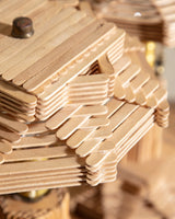 Pair of Tramp Art Popsicle Stick Lamps, 1970's - Lone Fox