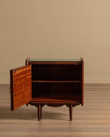 Pair of Walnut Nighstands w/ Green Glass Tops, Italy, 1960's - Lone Fox