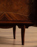 Pair of Walnut Nighstands w/ Green Glass Tops, Italy, 1960's - Lone Fox