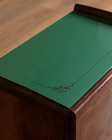 Pair of Walnut Nighstands w/ Green Glass Tops, Italy, 1960's - Lone Fox