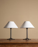 Pair of Wrought Iron Horseshoe Base Table Lamps, France, 1930s - Lone Fox