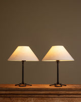 Pair of Wrought Iron Horseshoe Base Table Lamps, France, 1930s - Lone Fox