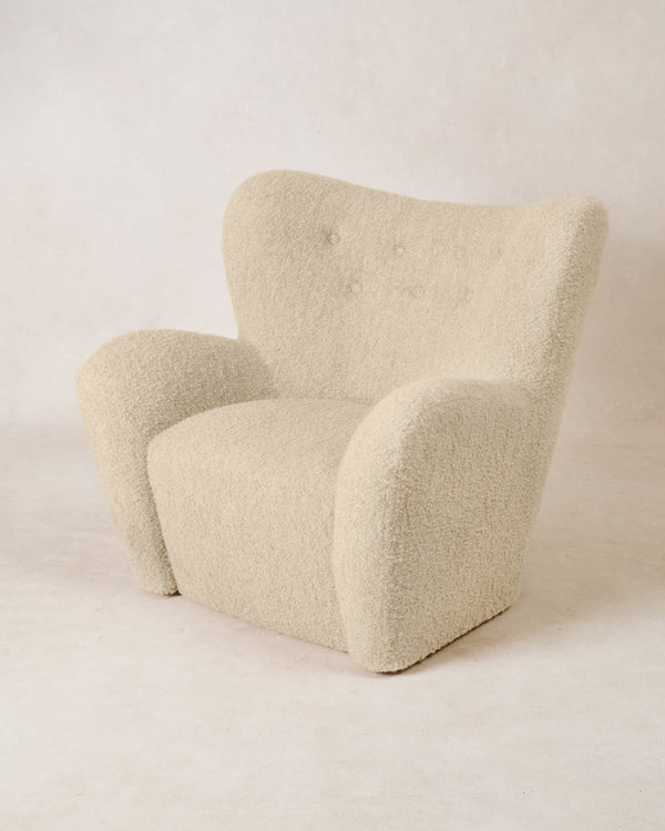 Papa Teddy Chair - White Boucle - Lone Fox