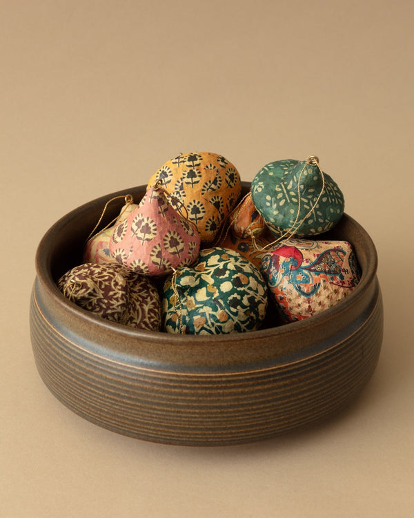 Paper Mache Block Printed Ornaments (Set of 8) - Lone Fox