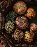 Paper Mache Block Printed Ornaments (Set of 8) - Lone Fox